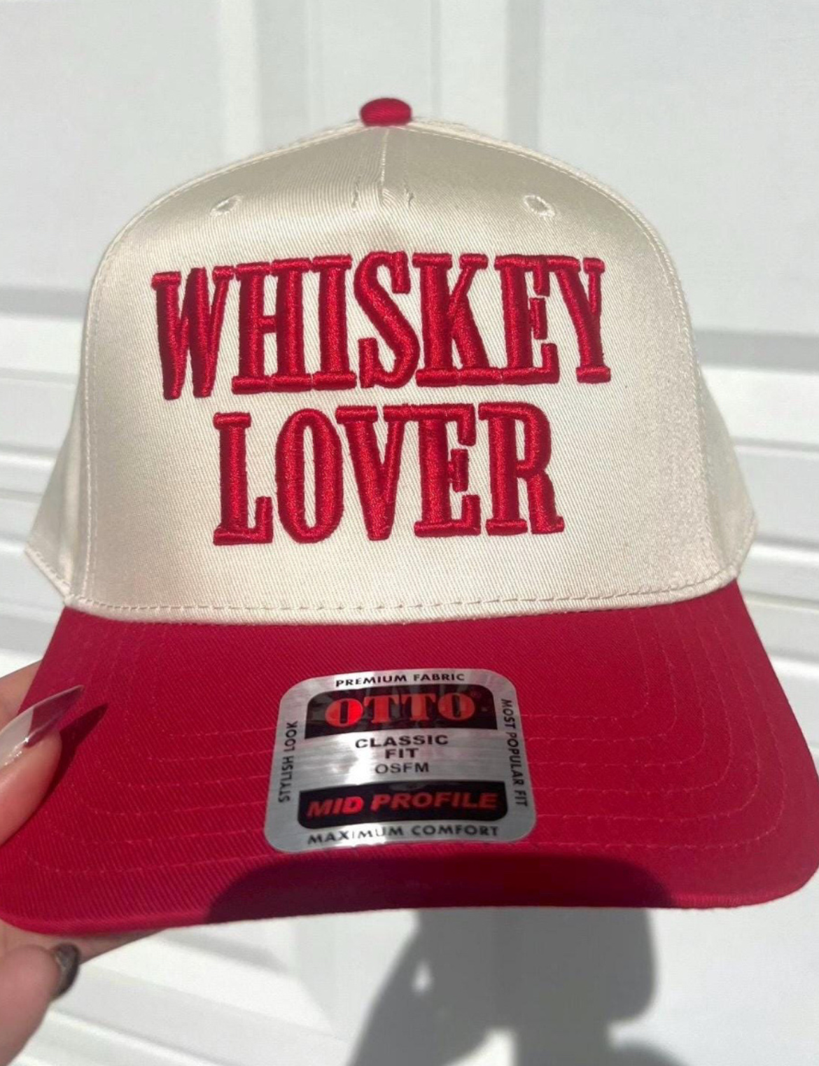 Whiskey Embroidered Puff Trucker Hat