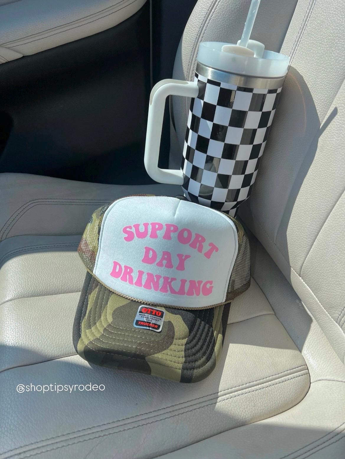 Support Day Drinking Camo Trucker Hat
