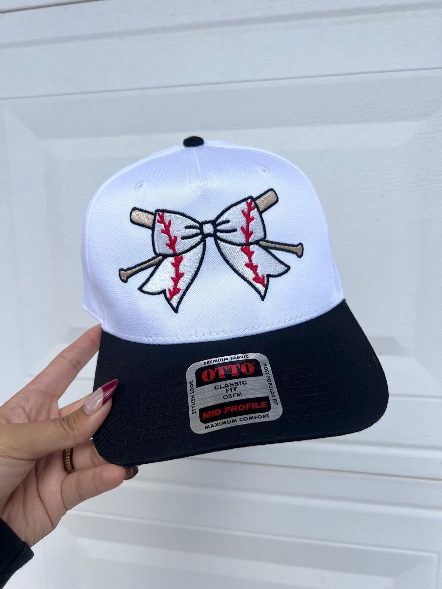 Baseball Ribbon Hat Embroidered