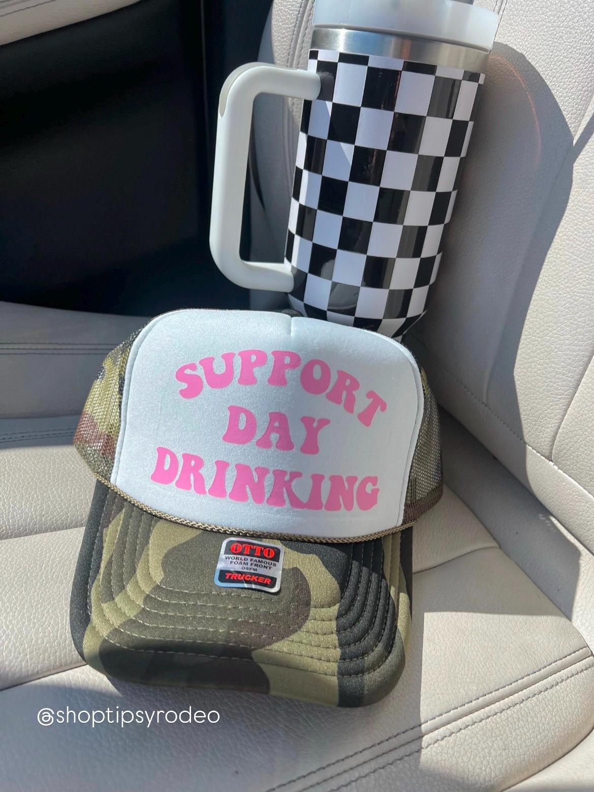 Support Day Drinking Camo Trucker Hat