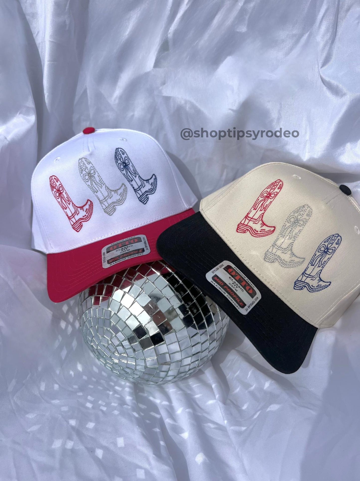 Red white and Blue Boots Hat