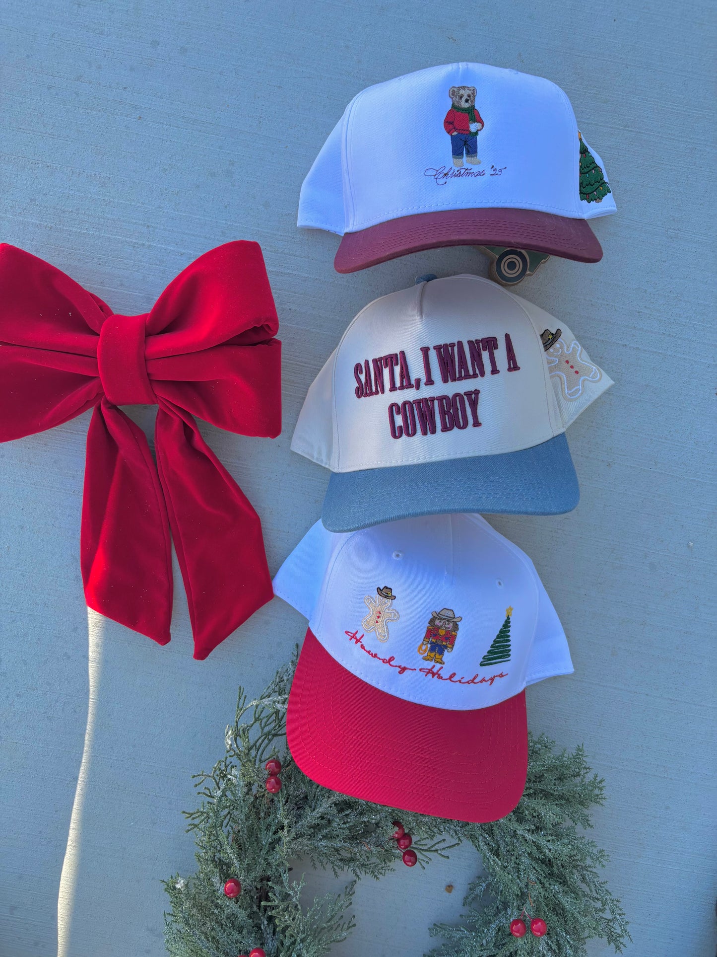 Santa, I want a Cowboy Christmas Holiday Trucker Hat 