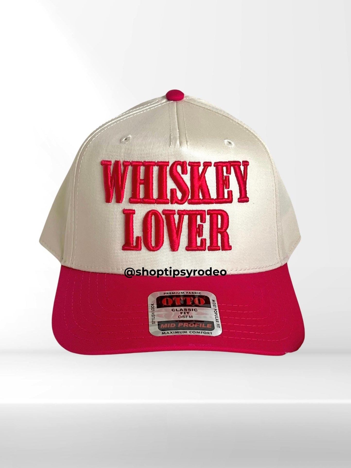 Whiskey Embroidered Puff Trucker Hat