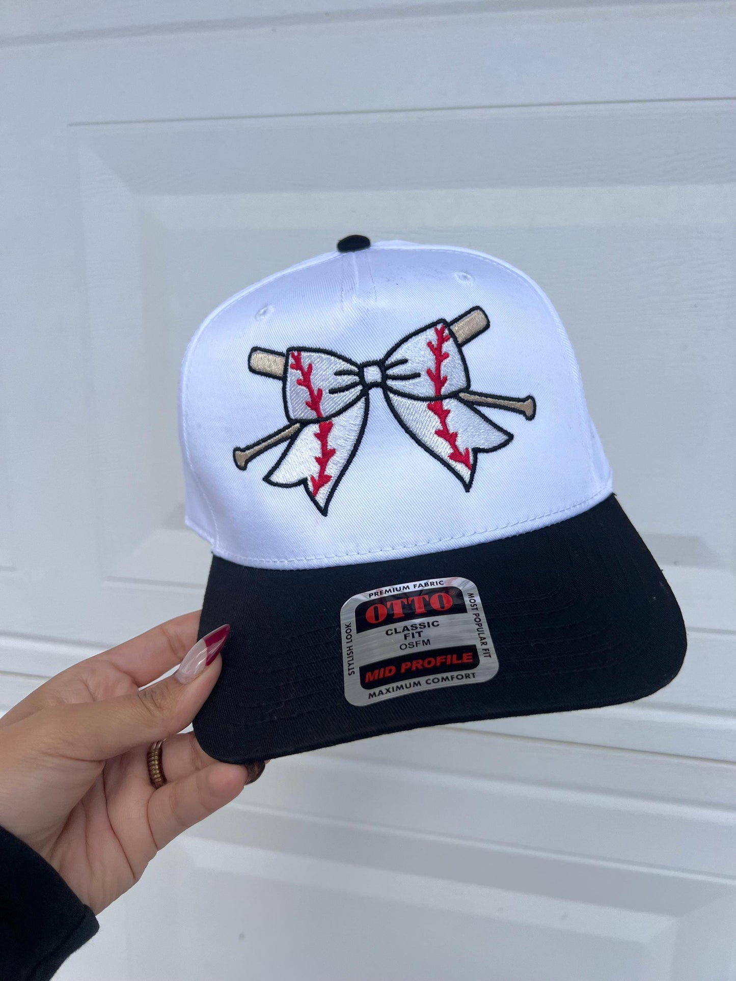 Baseball Ribbon Hat Embroidered